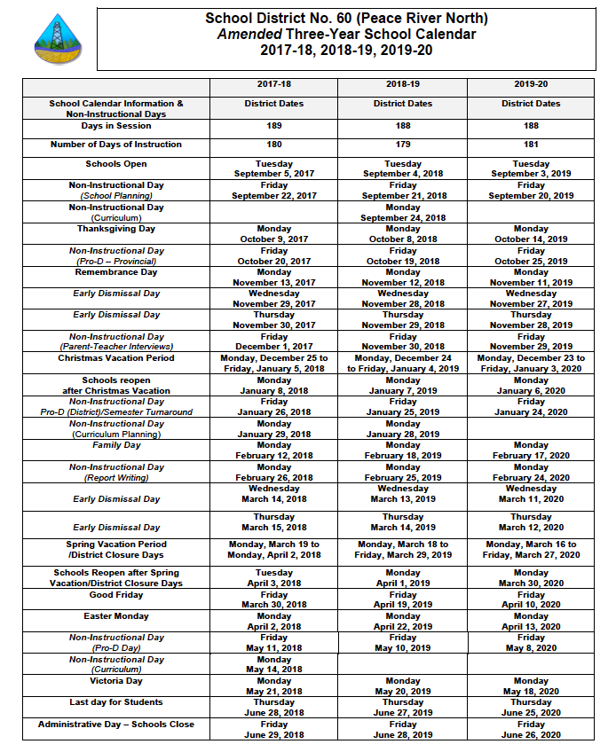 District 3 Year Calendar - Duncan Cran Elementary